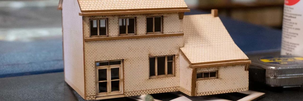 Miniature house made with laser machine