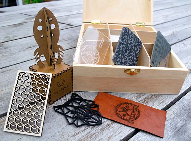 Various laser cut and engraved products.