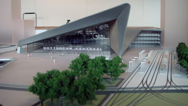 Model of Rotterdam Central Station made by laser machine