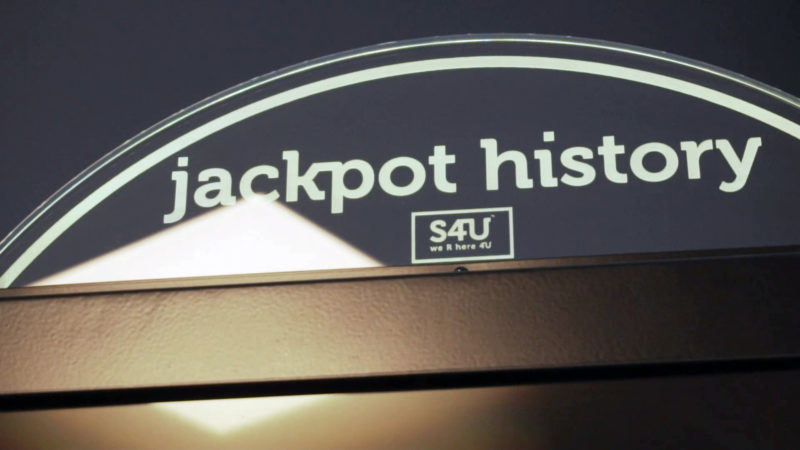 Jackpot sign engraved on acrylic with the laser machine
