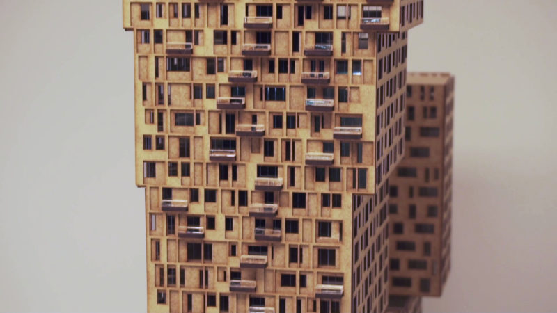 Miniature construction made with laser machine